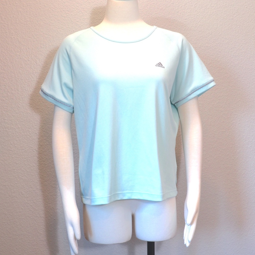 Baby blue Adidas Climalite short boxy top size XL
